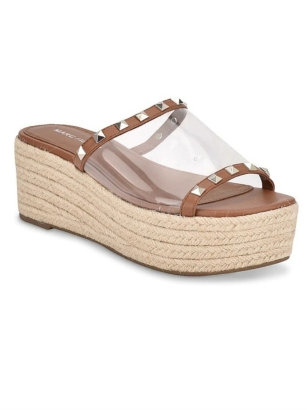 MARC FISHER Jelise Transparent Studded Platform Sandals Sz 9.5
